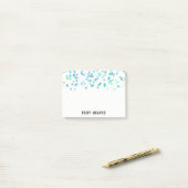Post it Notes Blue Waterverf Confetti Fun Patroon (Op bureau)