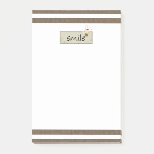 Post-it® Notes Brun et blanc à rayures Bourdon floral