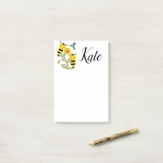 Post-it Notes Bumblebee (Sur un bureau)