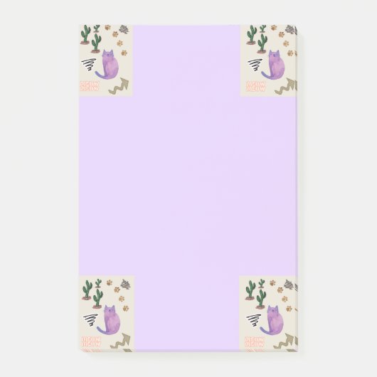 Post-it® Notes Cactus de poisson de chat (Devant)