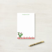 Post-it® Notes Cactus Vert Mignon Fleurs Orange Floral (Sur un bureau)