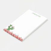 Post-it® Notes Cactus Vert Mignon Fleurs Orange Floral (Incliné)