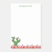 Post-it® Notes Cactus Vert Mignon Fleurs Orange Floral (Devant)