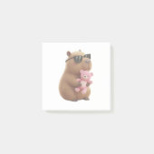 Post-it Notes Capybara Mignon qui Sert un Ours en (Devant)