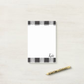 Post-it Notes Carreaux Noir et Blanc (Sur un bureau)