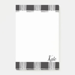 Post-it Notes Carreaux Noir et Blanc