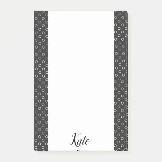 Post-it Notes Cercles Noirs et Blancs (Devant)