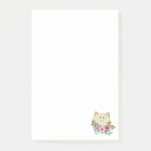 Post-it Notes Chat Fantaisiste Floral