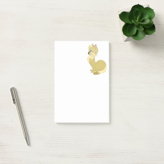 Post-it® Notes Chat Jaune (Bureau)