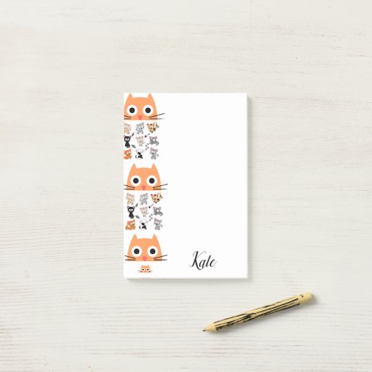 Post-it Notes Chatton Fantaisiste (Sur un bureau)