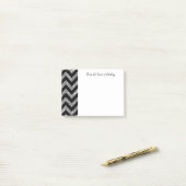 Post-it® Notes Chevron Parties scintillant argent (Sur un bureau)