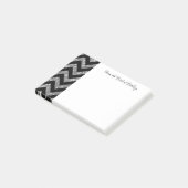 Post-it® Notes Chevron Parties scintillant argent (Incliné)