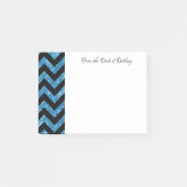 Post-it® Notes Chevron Parties scintillant bleue (Devant)