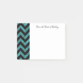 Post-it® Notes Chevron Parties scintillant turquoise (Devant)
