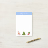 Post-it Notes Choses à Faire Arbre de Noël et Elfe (Sur un bureau)