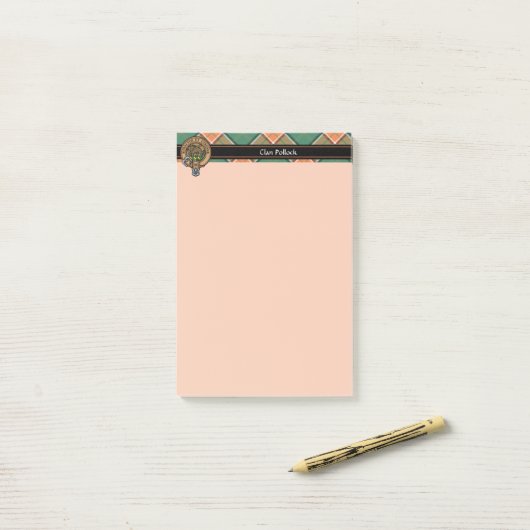 Post-it® Notes Clan Pollock Crest (Sur un bureau)