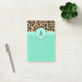 Post-it notes classiques monogrammées léopard (Bureau)