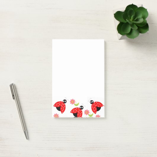 Post-it Notes coccinelle florale (Bureau)