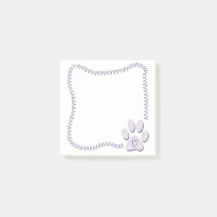 Post-It Notes Cœur Empreinte de Patte de Chien