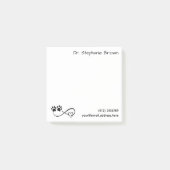 Post-it Notes Cœur et Pattes Personnalisés à l'Inf (Devant)