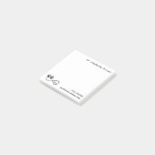 Post-it Notes Cœur et Pattes Personnalisés à l'Inf (Incliné)