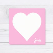 Post-it Notes Cœur Rose avec Nom