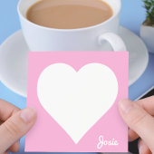 Post-it Notes Cœur Rose avec Nom