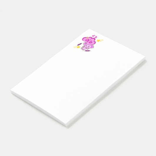 Post-it® Notes Coeurs Eléphants Violets (Incliné)