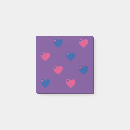 Post-it Notes coeurs Fierté Bisexuelle (Devant)