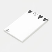 Post-it Notes Cœurs Noirs Amour (Incliné)