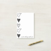 Post-it Notes Cœurs Noirs Douceur sans Amour (Sur un bureau)