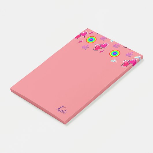 Post-it Notes Cœurs Roses (Incliné)