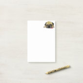 Post-it® Notes collantes amusantes avec chien Carlin (Sur un bureau)