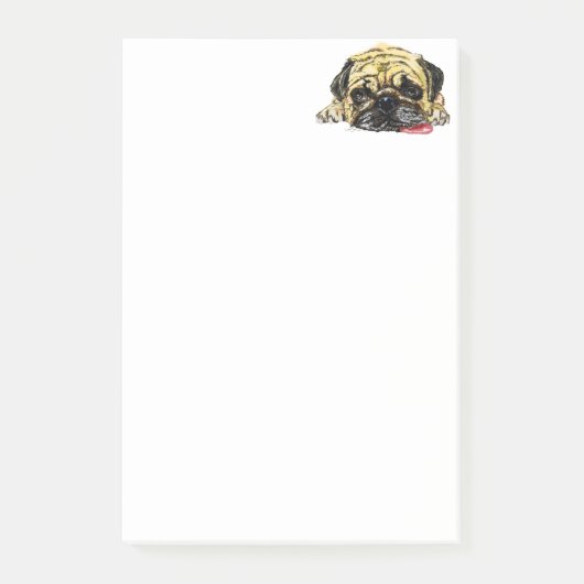 Post-it® Notes collantes amusantes avec chien Carlin (Devant)