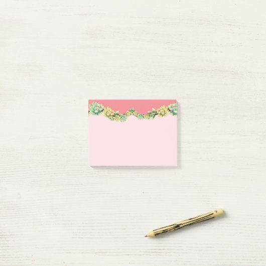 Post-it® Notes collantes Cactus de Bohême Succulents Desser (Sur un bureau)