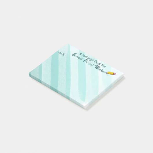 Post-it® Notes collantes d'aquarelle d'assistant social (Incliné)