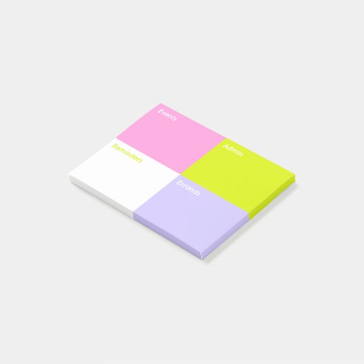 Post-it® Notes collantes de bloc de couleur petites (Incliné)