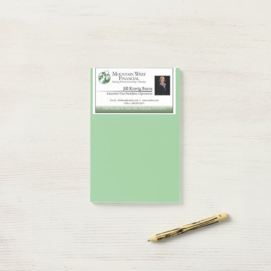 Post-it® Notes collantes de carte de visite personnalisable (Sur un bureau)