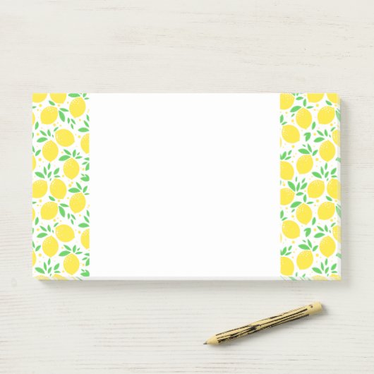 Post-it® Notes collantes de citron jaune (Sur un bureau)