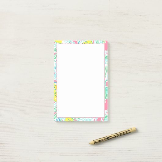 Post-it® Notes collantes de citron rose (Sur un bureau)