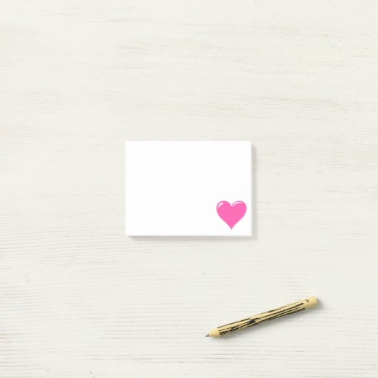 Post-it® Notes collantes de coeur rose (Sur un bureau)