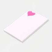 Post-it® Notes collantes de coeur rose (Incliné)