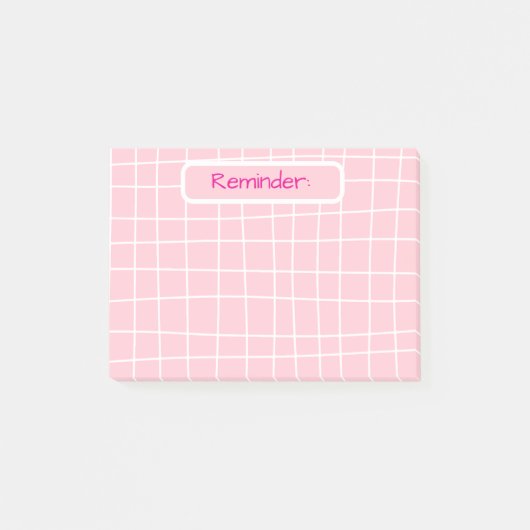 Post-it® Notes collantes de rappel de grille rose (Devant)