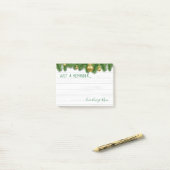 Post-it® Notes collantes de vert de Noël de pays de rappel (Sur un bureau)