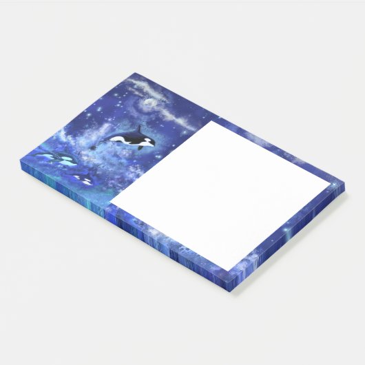 Post-it® Notes collantes des baleines tueuses (Incliné)