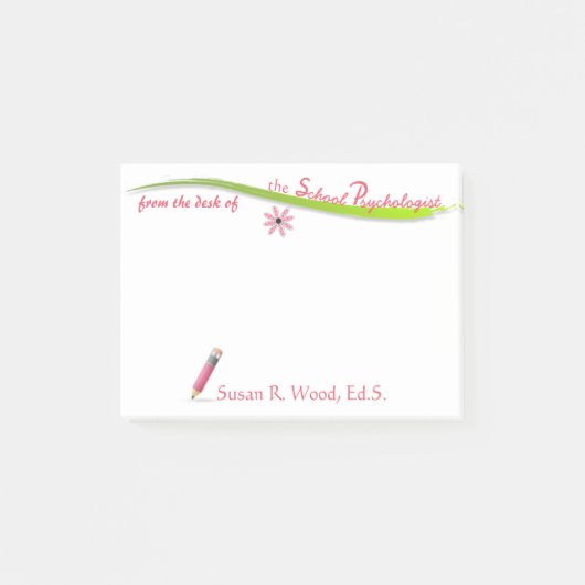 Post-it® Notes collantes du crayon rose du psychologue (Devant)