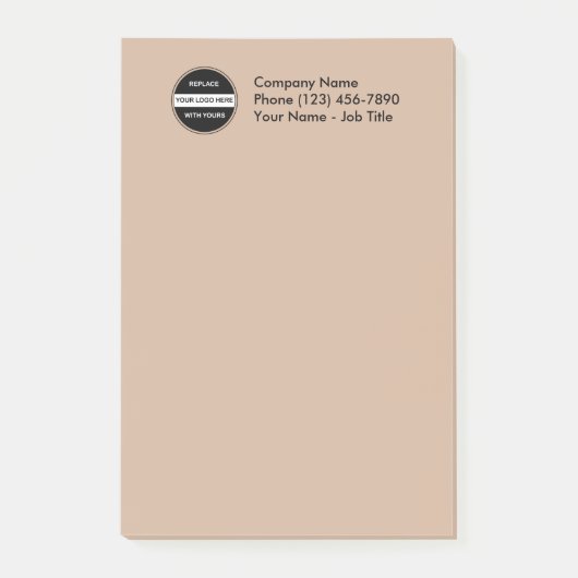 Post-it® Notes collantes du logo de l'entreprise (Devant)