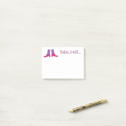 Post-it® Notes collantes faites sur commande de chaussures (Sur un bureau)