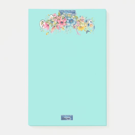 Post-it® Notes collantes (Floral Blue-Notes2)RFPMDesigns ©️ (Devant)
