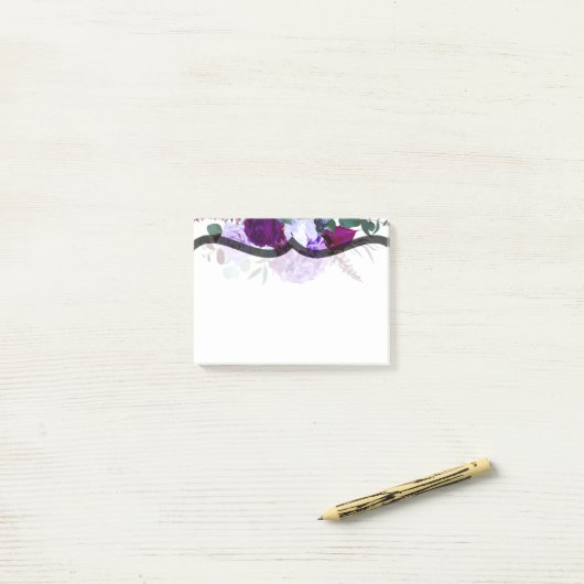 Post-it® Notes collantes Hibiscus de lavande sur blanc (Sur un bureau)
